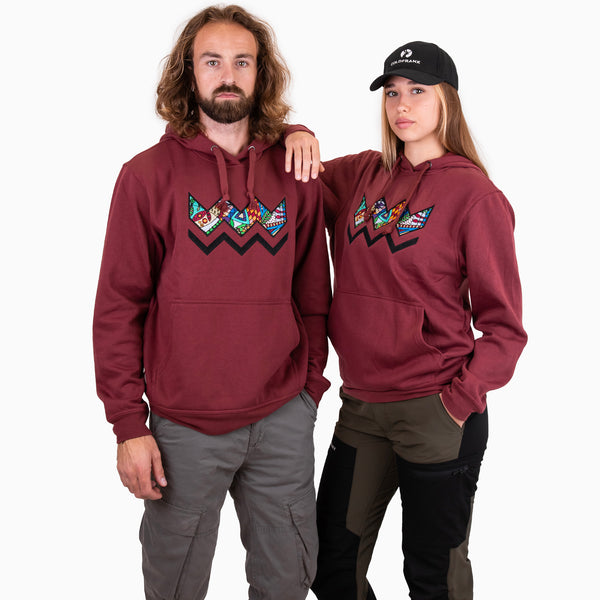 GEOMETRIC GARNET HOODIE