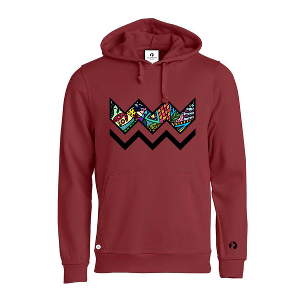 GEOMETRIC GARNET HOODIE