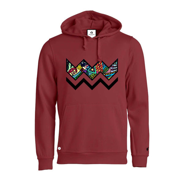 GEOMETRIC GARNET HOODIE