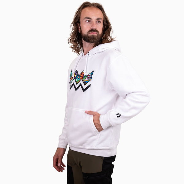 GEOMETRIC WHITE HOODIE