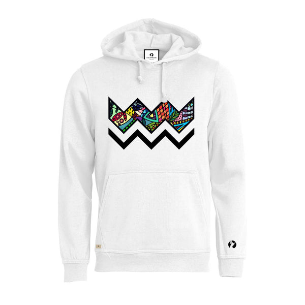 GEOMETRIC WHITE HOODIE