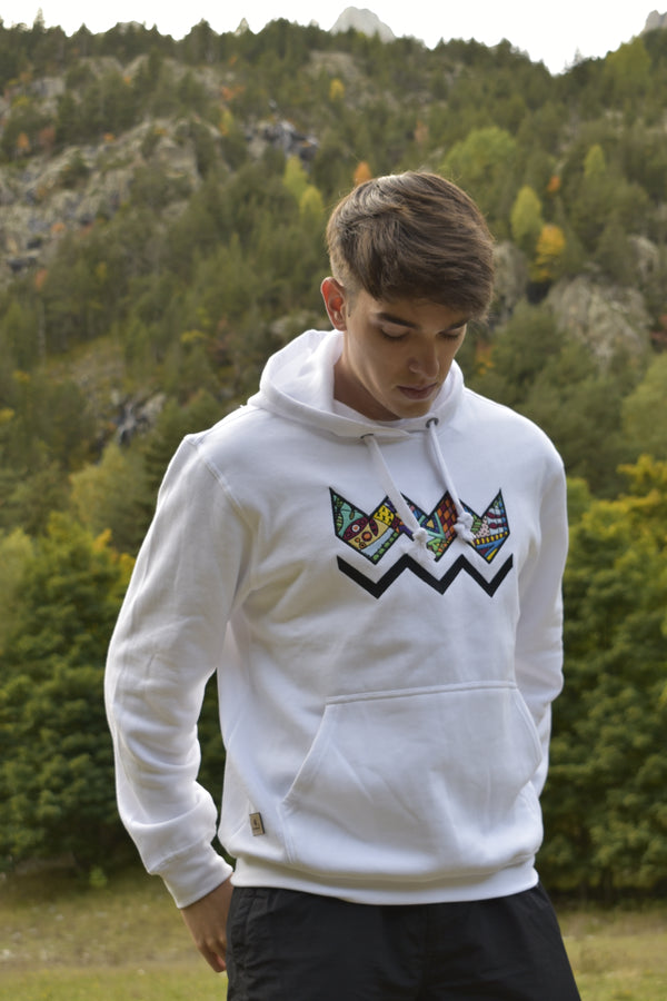 GEOMETRIC WHITE HOODIE