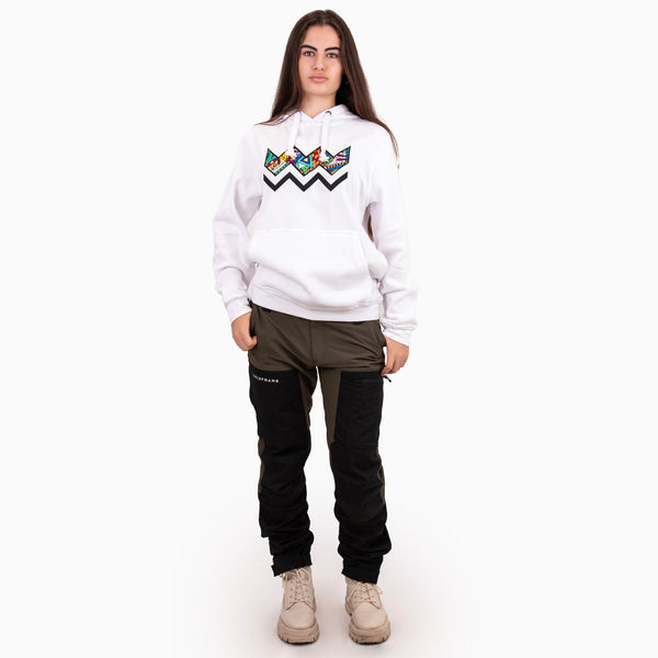 GEOMETRIC WHITE HOODIE