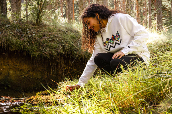 GEOMETRIC WHITE HOODIE