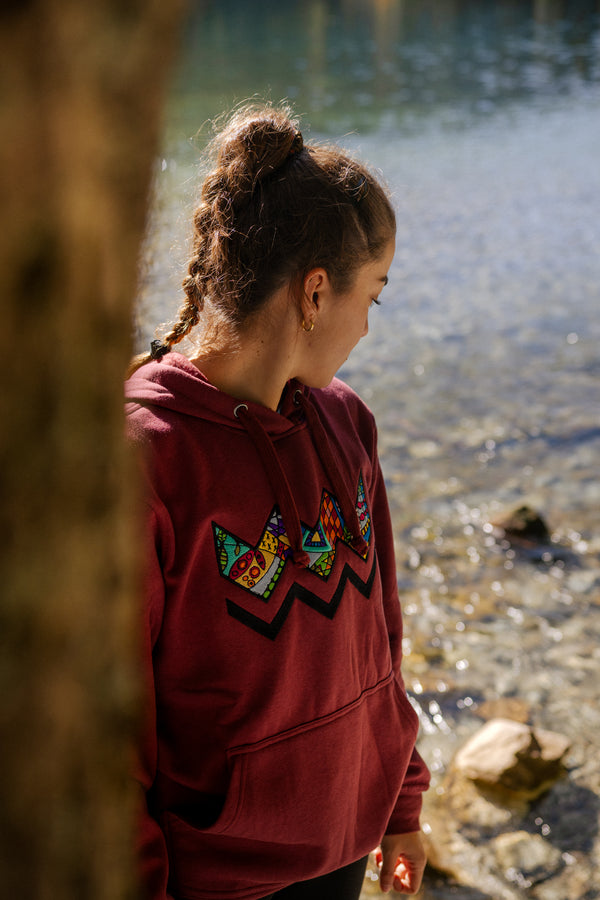 GEOMETRIC GARNET HOODIE